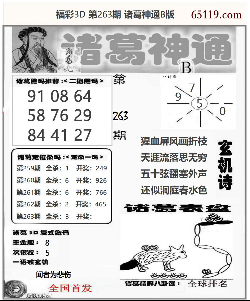 福彩3D诸葛神通B版