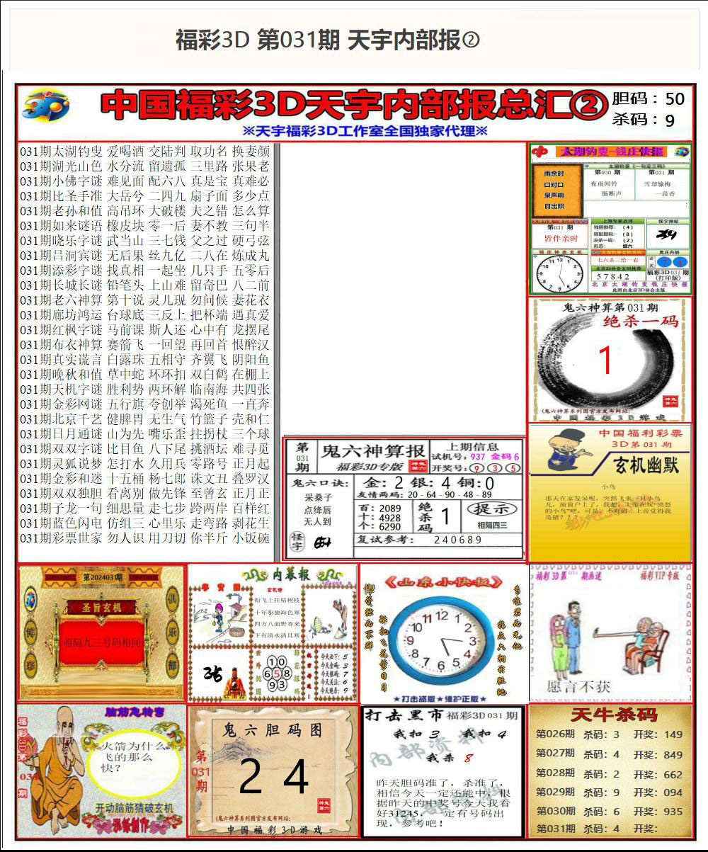 福彩3D天宇内部报②