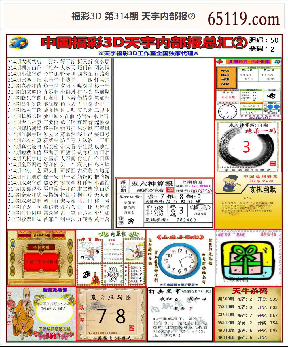 福彩3D天宇内部报②