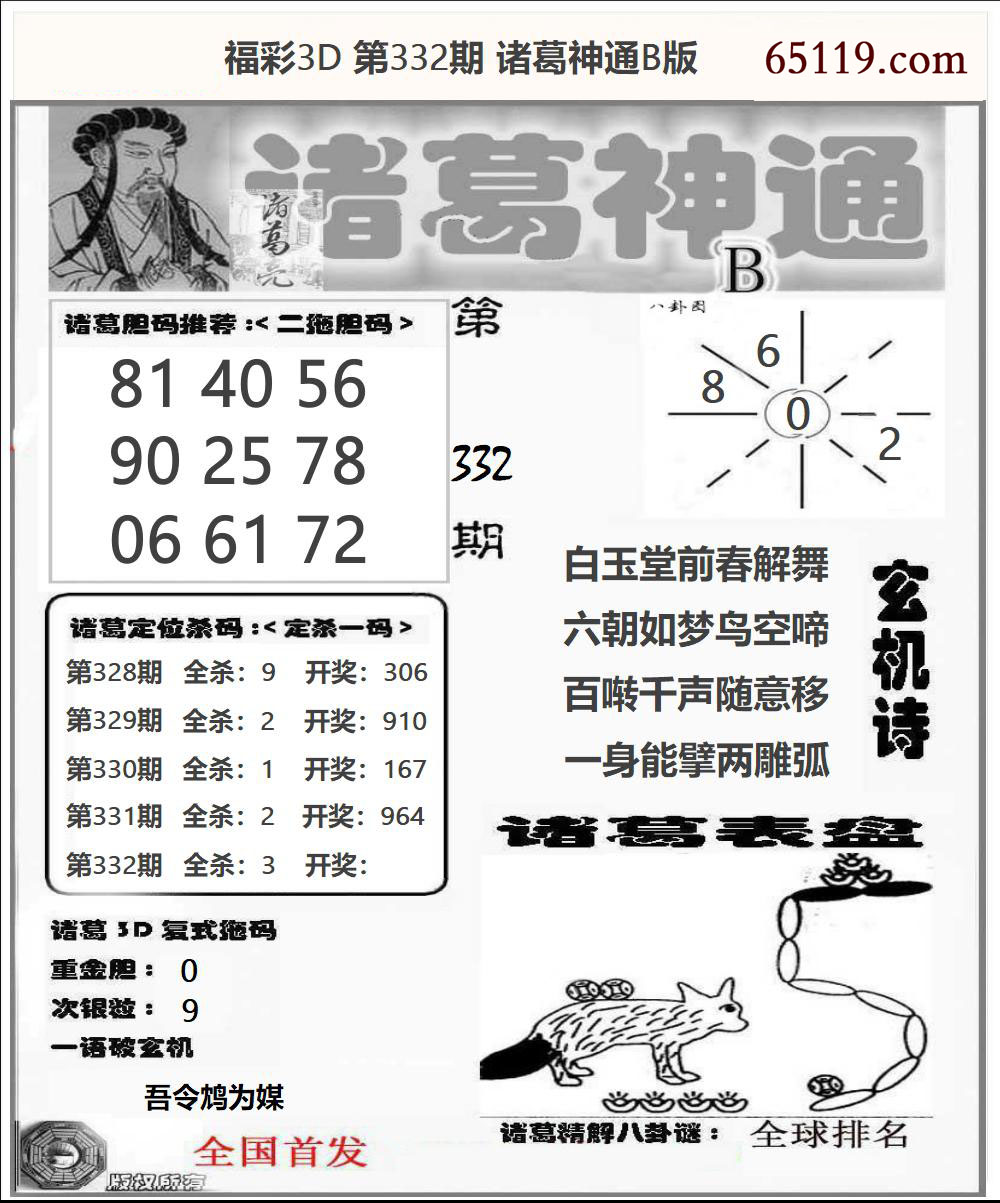 福彩3D诸葛神通B版