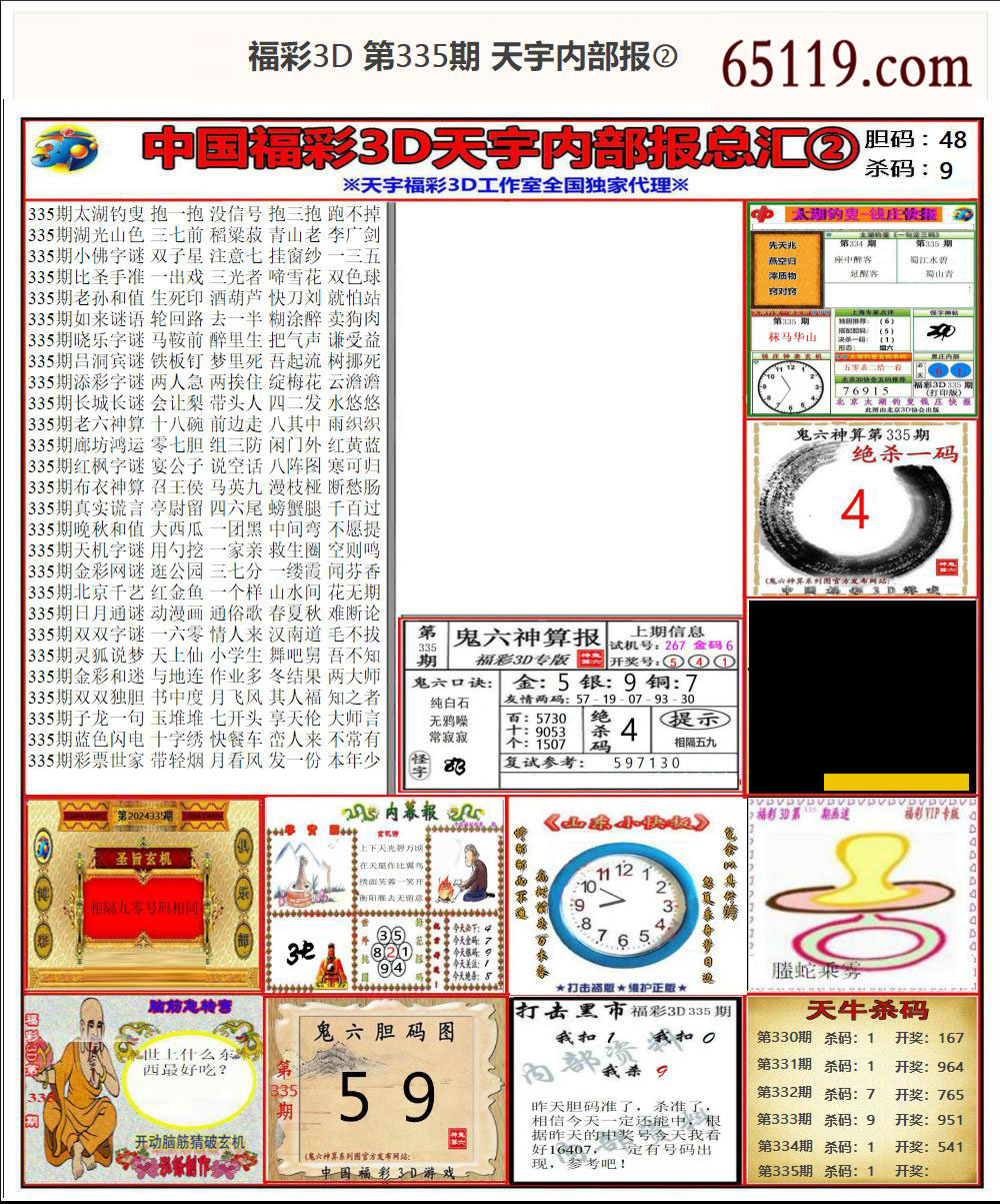 福彩3D天宇内部报②