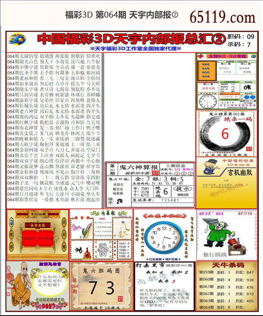 福彩3D天宇内部报②